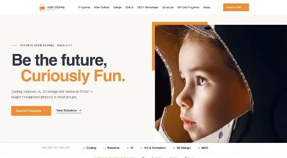 Kids Coding School website